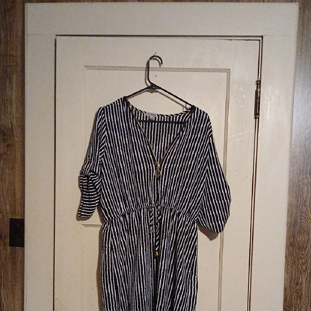 Black and White Striped Dress